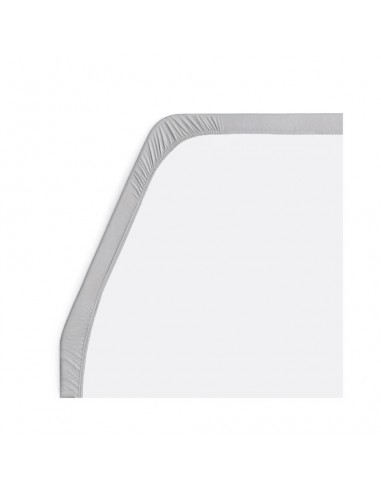 Sábana ajustable gris para cama francesa izquierda