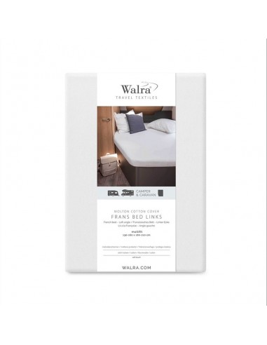 Protector blanco para cama francesa izquierda