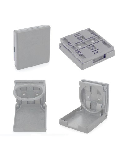Porta latas plegable Gris