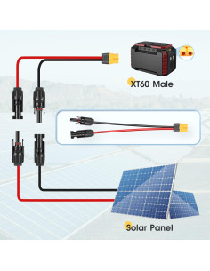 Conector de panel solar a batería portátil 3M 2