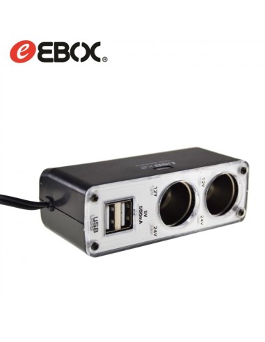 Adaptador de Mechero x2 Tomas 12v/24v 5A x2 USB