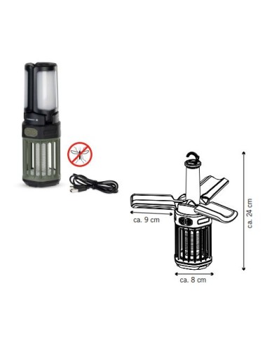 Lampara portátil recargable. Anti insectos