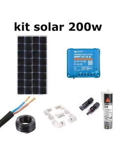 Kit Solar 200W + Regulador MPPT 75/15 Victron