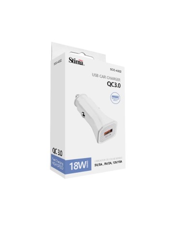 Cargador de Coche 3.0 / 18W Max Con Puerto USB/A
