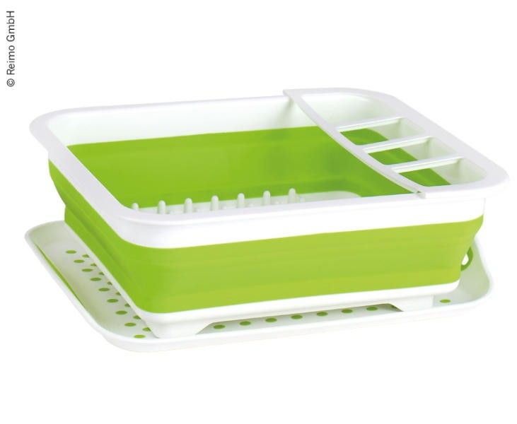 Escurridor plegable con bandeja verde