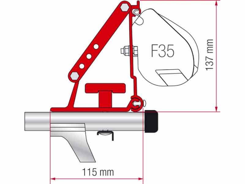 Adaptador Fiamma para barra de techo F35 Pro/F45/F50/F55