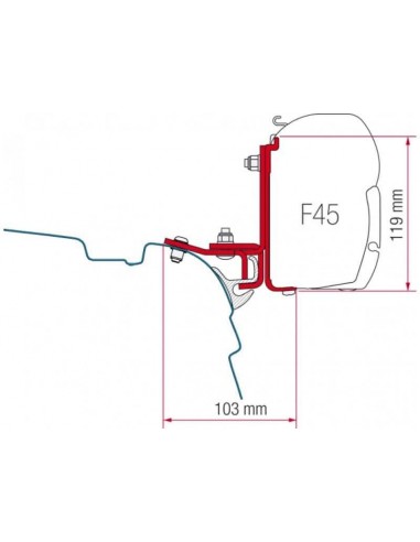 ADAPTADOR F45/F45L T5 PARA BRANDRUP/ MULTIRAÍL