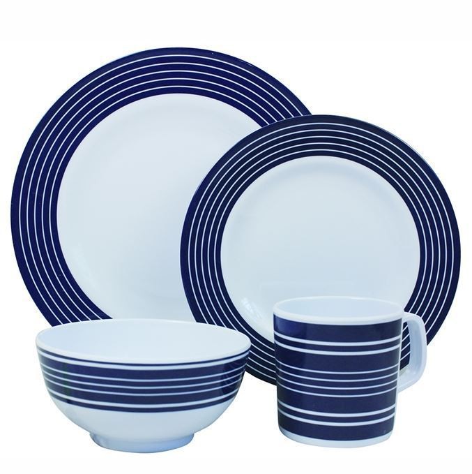 Vajilla Melamina 16 Piezas Navy