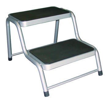 Escalon doble de acero, altura 38 cm