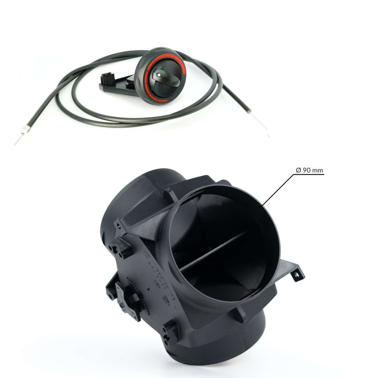 Y reguladora de caudal para tubo 90Ø mm