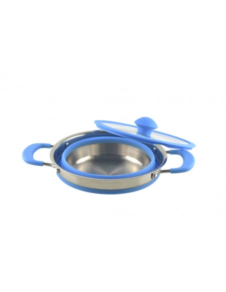 Olla plegable de silicona azul 3.5L viamondo