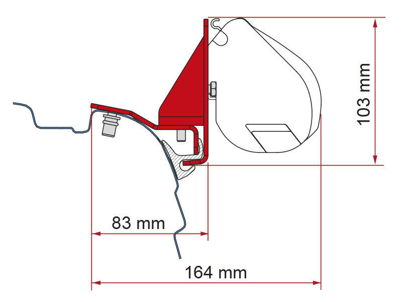 Adaptador Fiamma f35 Para VW T5/T6 con Multirail Reimo