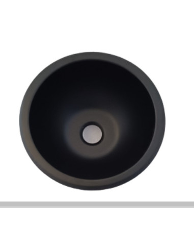 Fregadero negro mate redondo de 265 mm