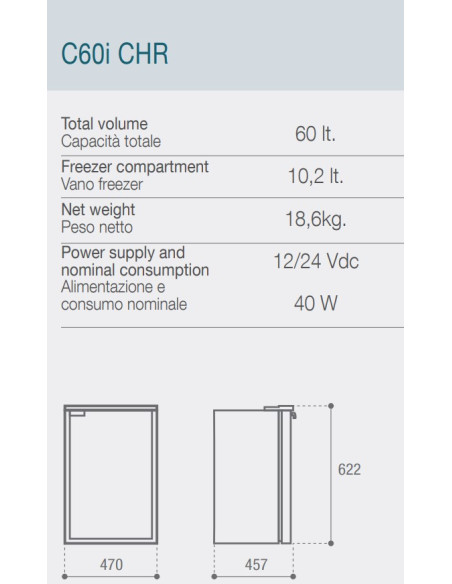 Frigorifico 60 litros VITRIFRIGO C60i