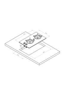cocina de dos fuego encastrada en encimera pero superficie cristal furgoneta camper 2