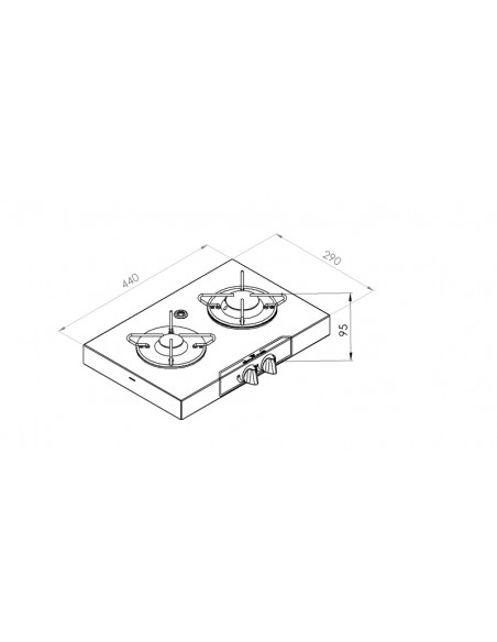 Cocina de gas carbest 2 fuegos superficie