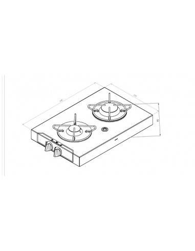 Cocina de gas carbest 2 fuegos superficie L