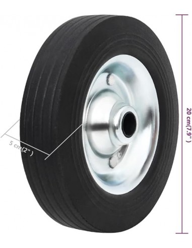 Rueda repuesto jockey acero y caucho maciza 200x50