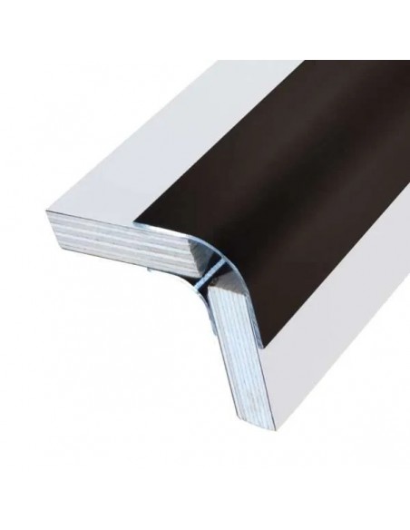 Perfil de aluminio ángulo corto negro mate 2m