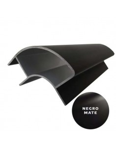 Perfil Aluminio Ángulo Abierto Con Borde Negro Mate 2m