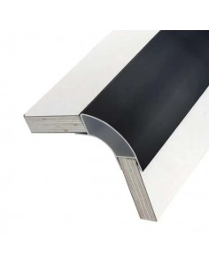 Perfil Aluminio Ángulo Abierto Con Borde Negro Mate 2m 2